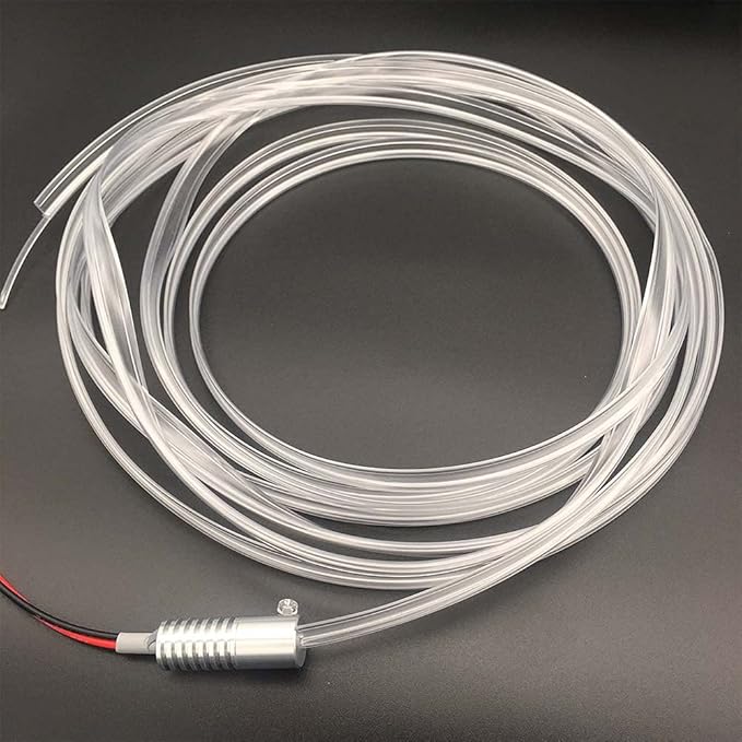 2mm 5meters Car Home LED Ambient Plastic Optic Fiber Light Source Kit Tool Free (110-220V Adapter,Yellow)