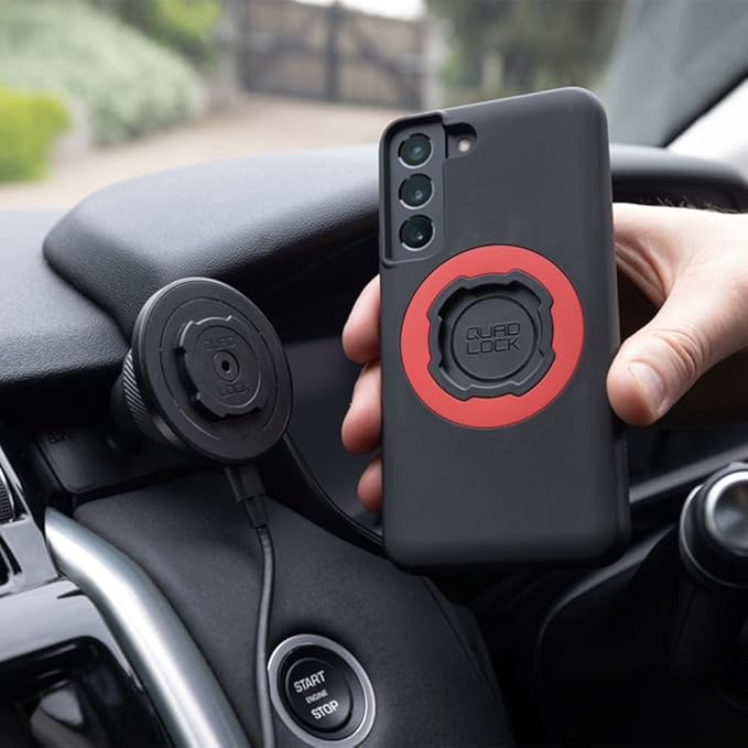 Quad Lock Adhesive Dashboard/Console Car Phone Holder Kit with MAG Wireless Charging Head V2 and MAG Phone Case for iPhone 17 Pro Max