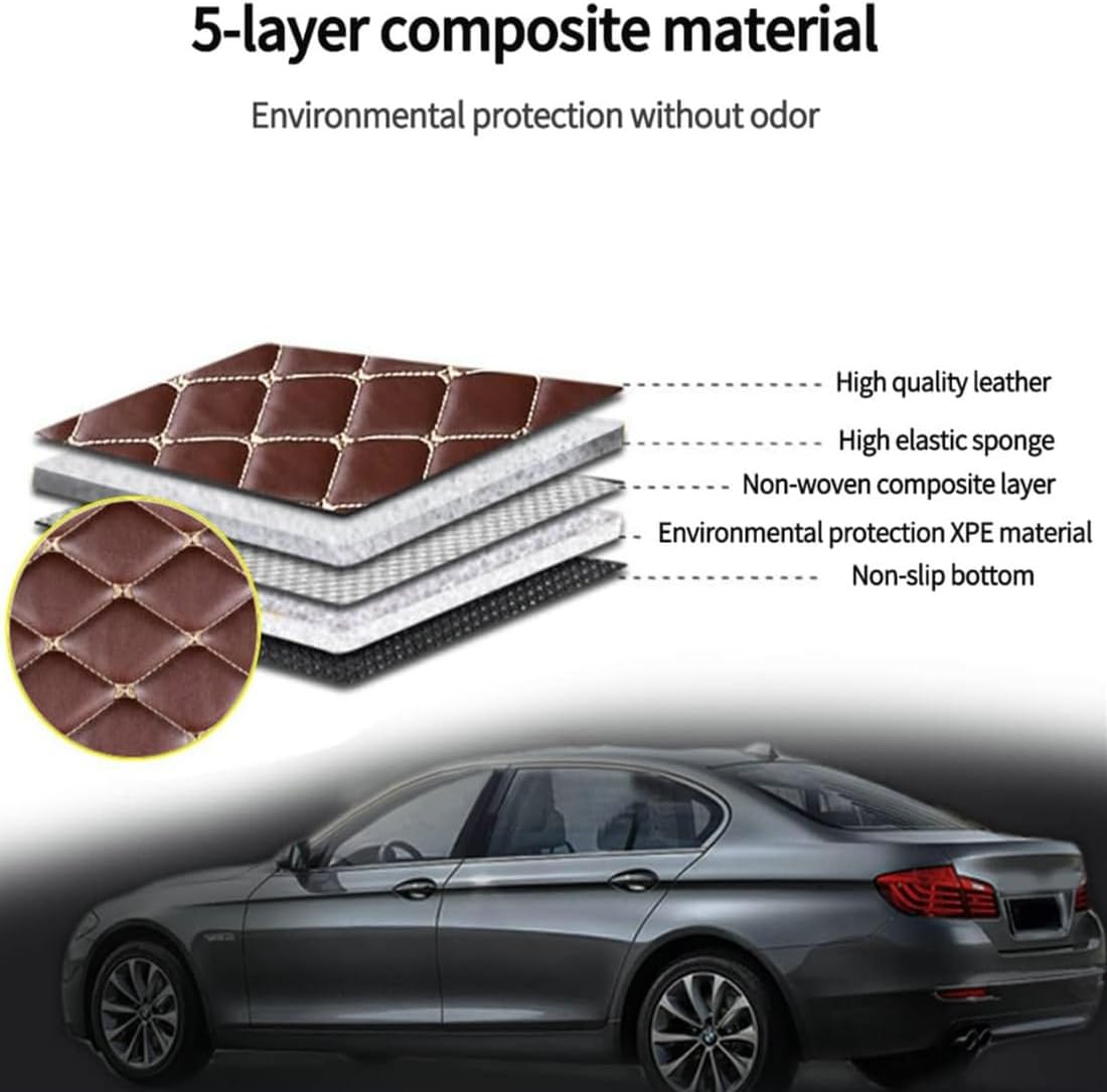 Custom Personalized Floor Mats for Cars，Luxury Full Coverage All Car Floor Mats，Anti-Slip Leather Car Mat Set ，Custom Floor Mats for 99% of Cars, Trucks & SUVs. (Black and White)