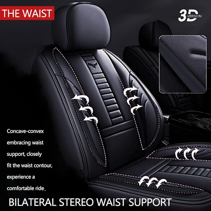 for Chevy Equinox Seat Covers 2005-2026, Full Coverage Customized Car Seat Covers, Premium Leather Waterproof Stain-Resistant Easy to Install (Luxury 2 Seats, Black)