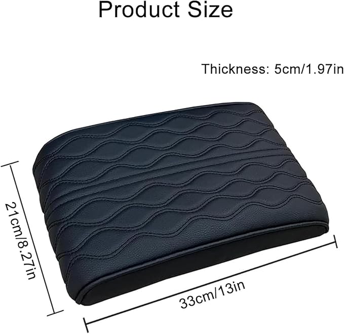 Leather Car Armrest Box Pad for Tesla Cybertruck 2023 2024, Memory Foam Car Center Console Cover Comfort Waterproof Arm Rest Cushion Pad Universal Accessories,D/Brown