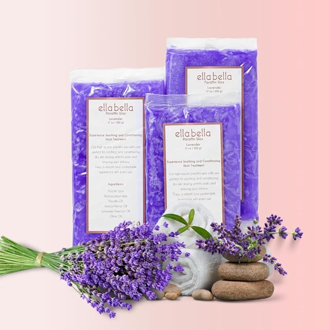 ELLA BELLA® Paraffin Wax Refill Lavender • Therapeutic Hand & Foot Wax for Paraffin Bath • Deep Moisturizing & Soothing Relief • Compatible with our Wax Machine
