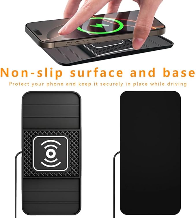 Wireless Charging Pad for Car for Chevrolet Equinox 2005-2026, DIY Trim-to-Fit Slim Non Slip Fast Charger Car Wireless Charging Pad 30CM Cable,B 30cm USB Plug Cable