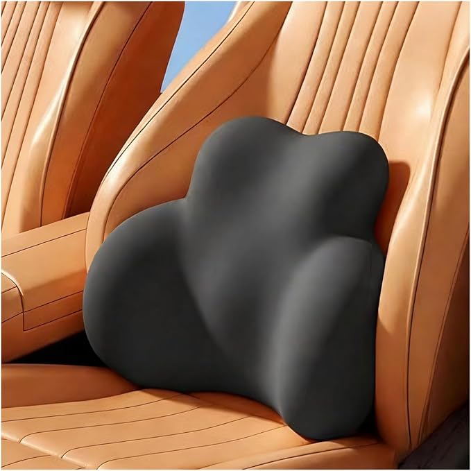 Car Lumbar Support Pillow for Porsche Taycan GTS 2021 2022 2023 Memory Foam Back Support Cushion Breathable Car Seat Lumbar Pad Accessories,Dark Gray