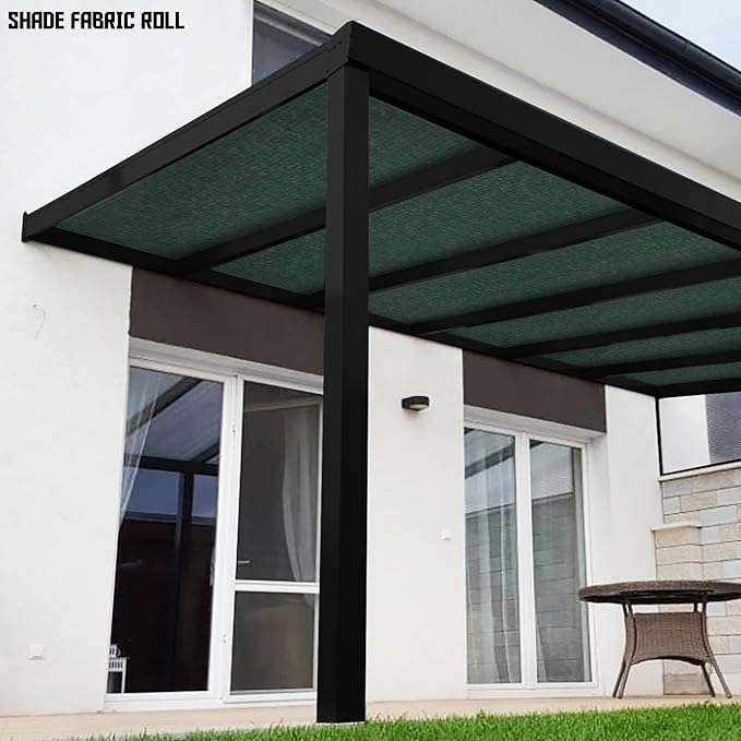 TANG Sun Shade Fabric Roll 8'x19' Shade Cloth for Garden Dark Green HDPE Mesh Shading Pergola Cover Replacement Canopy, 95% Blockage Sunshades for Outdoor Patio Backyard Plant