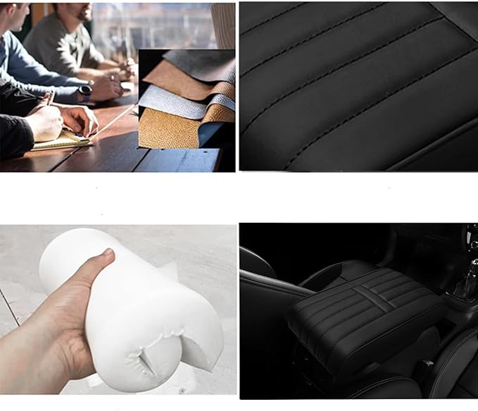 Car Armrest Pad for Volkswagen VW Atlas (7-Seater) 2018 2019 2020 2021 2022 2023 2024 2025 Memory Cotton Armrest Box Pad Center Console Scratch Pad Cushion Protector,Beige