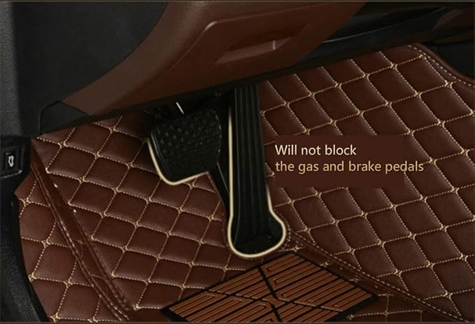 Custom Car Floor Mats for 96% Sedan SUV Sports Car Protection Full Coverage Pads Anti-Slip Leather Floor Lining All Weather Car Floor Mats (Black White)