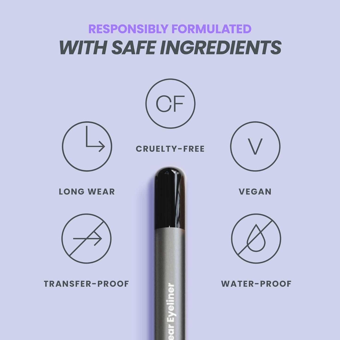 Wonderskin Eyeliner Pencil, 1440 Longwear Deep Black Eyeliner Pencil - Waterproof, Sharpenable & Smudge Proof