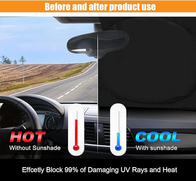 American Flag Car Windshield Sun Shade, Foldable Car Front Window Sunshade for Car SUV Truck, Auto Interior Sun Protection Cover, Blocks UV Rays & Keeps Your Vehicle Cool (USA Original Flag, Medium)