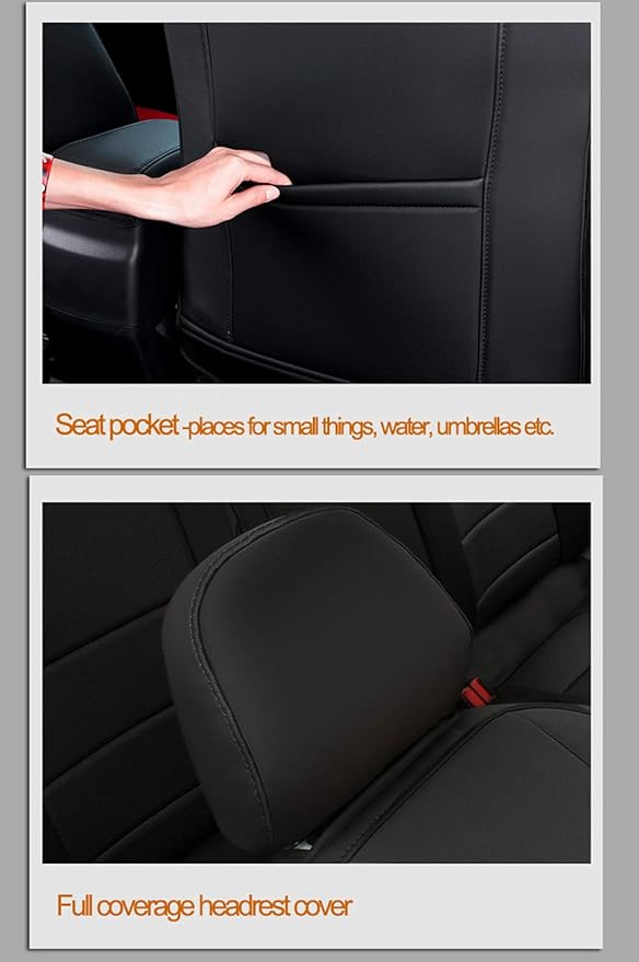 EKR Camry Seat Covers for Toyota Camry SE,XSE,SE Sport 2012-2017 (Not for Hybrid) Leather Car Seat Cover Full Set for Trucks SUV-Faux Leather (Black/Gray)
