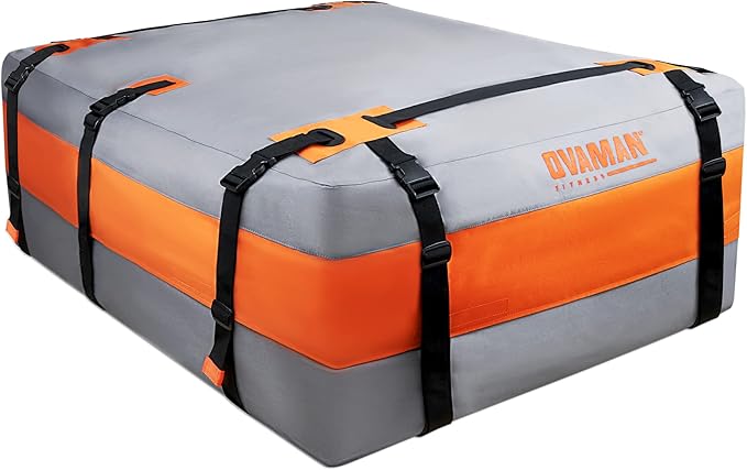 Car Rooftop Cargo Carrier Bag – 23 Cubic Feet Waterproof Heavy Duty 900D Roof Bag for All Vehicles SUV with/Without Roof Rack, Car Storage Bag with Anti-Slip Mat, 6 Hooks & Luggage Lock