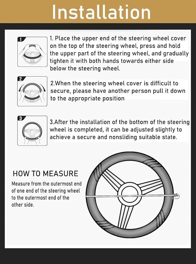 Wood Car Steering Wheel Cover Rubber Inner Ring All Car Universal Four Seasons Universal Thin Fiber Leather Anti-Slip 16 17 18 19inch for Truck (18inch, Brown)