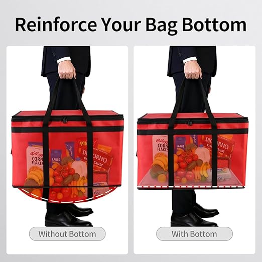 Bodaon Large 3-Pack Insulated Food Delivery Bag with hard bottom, XXXL Pizza Cooler Bags, Rideshare Delivery Bag, Thermal Cold/Hot Styrofoam Carrier for Travel/Shopping/Catering/Car