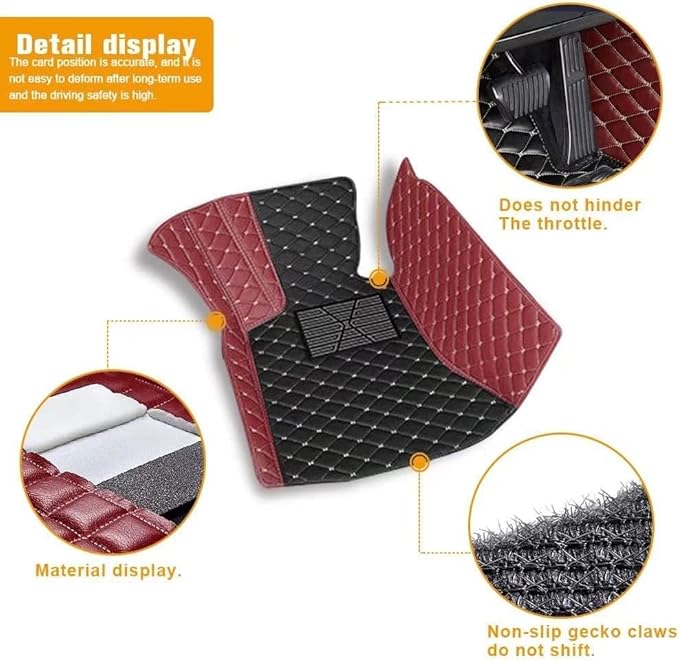 Custom Car Floor Mats for 96% Sedan SUV Sports Car Protection Full Coverage Pads Anti-Slip Leather Floor Lining All Weather Car Floor Mats (Black with Blue)