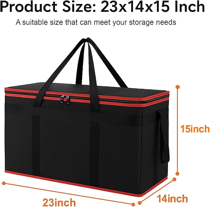 Bodaon Large 2-Pack Insulated Food Delivery Bag With Hard Bottom, XXXL Bags, Rideshare Delivery Bag, Grocery Shopping and Catering, Cold/Hot Styrofoam Carrier for Travel/Car