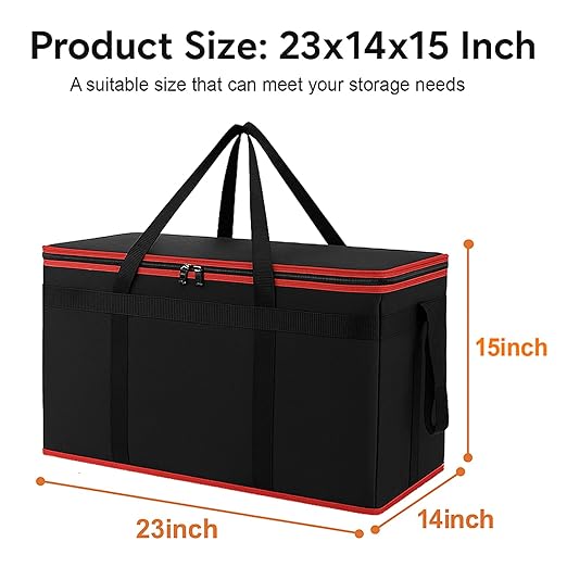 Bodaon Large 10-Pack Insulated Food Delivery Bag With Hard Bottom, XXXL Catering/Pizza Cooler Bags, Rideshare Delivery Bag, Thermal Cold/Hot Styrofoam Carrier for Travel/Shopping/Car