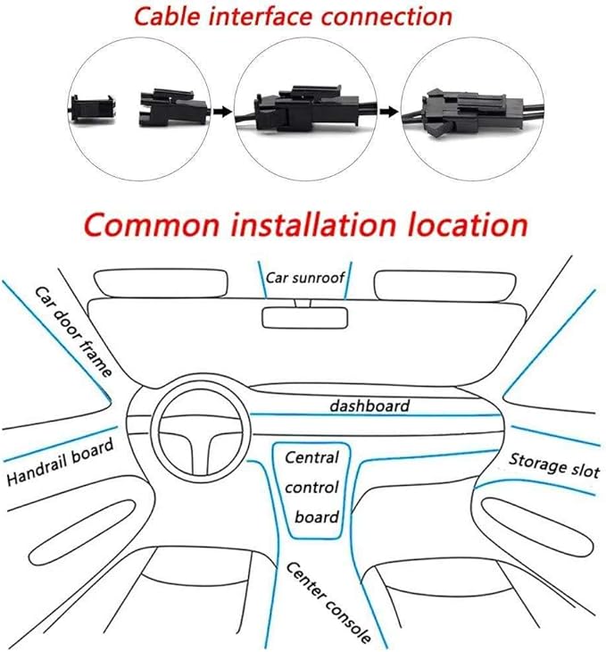 Car Lights Interior El Wire Car kit Cold Interior Trim Bright Light for Car Interior Decoration(5m/16ft,Red)