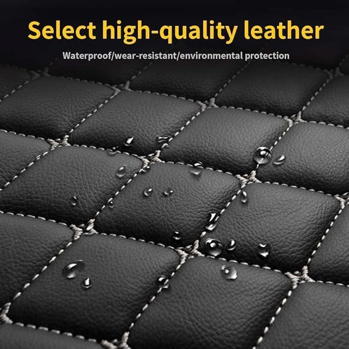 Custom Making Car Floor Mats for 90% Car Model Luxury Leather All Weather Waterproof Anti-Skid Full Coverage Liners (Orange)