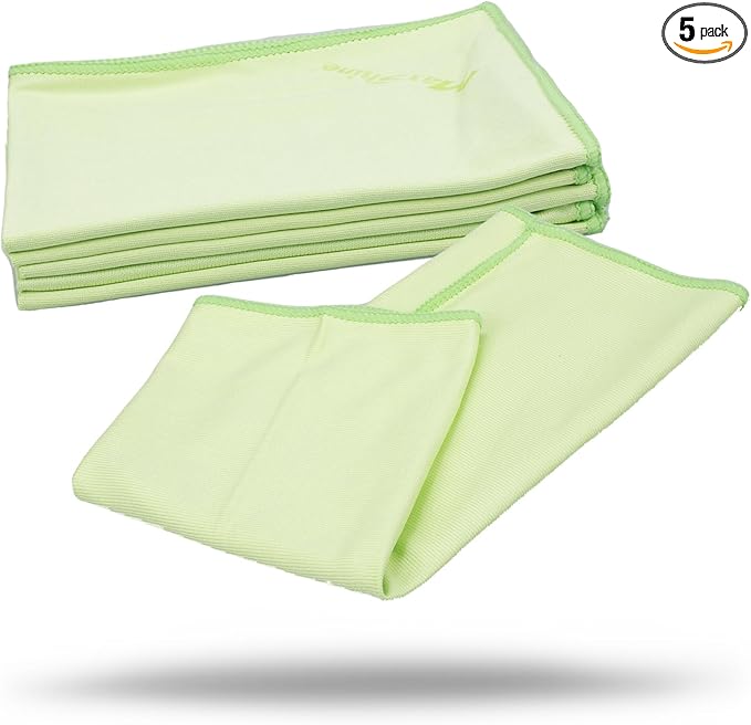 Maxshine 16” x 16” Universal Glass Cleaning Microfiber Towels, 5-Pack (300GSM) | Professional Streak-Free Towels | Lint-Free, High-Clarity Cloths for Car Windows, Mirrors & Glass Surfaces