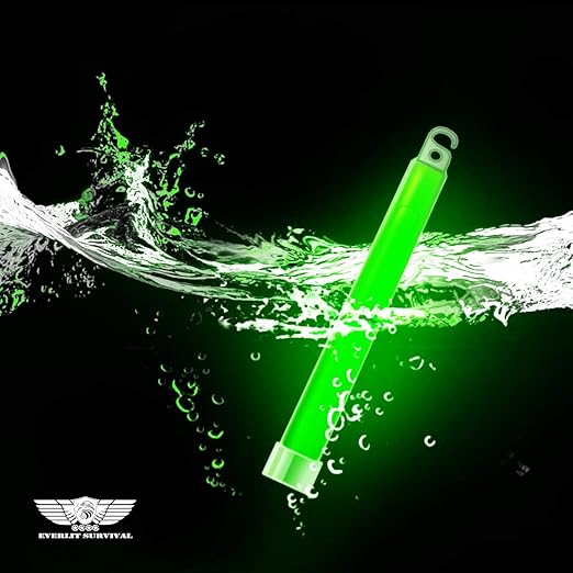 EVERLIT Survival Emergency Glow Sticks- 6 Inches Light Sticks for First Aid Kit, Survival Kit, Camping, Hiking, Outdoor, Disasters, Emergencies Up to 12 Hours Duration… (12 Pack, Green)