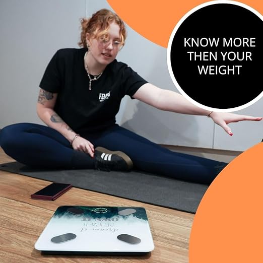 Smart Digital Scale - Motivational Modern Design, Weight Scale, Body Fat Monitor, 12 Key Composition, iOS Android APP, Auto Recognition, BMI, BMR, Bluetooth Smart Bathroom Scale. (Forest)