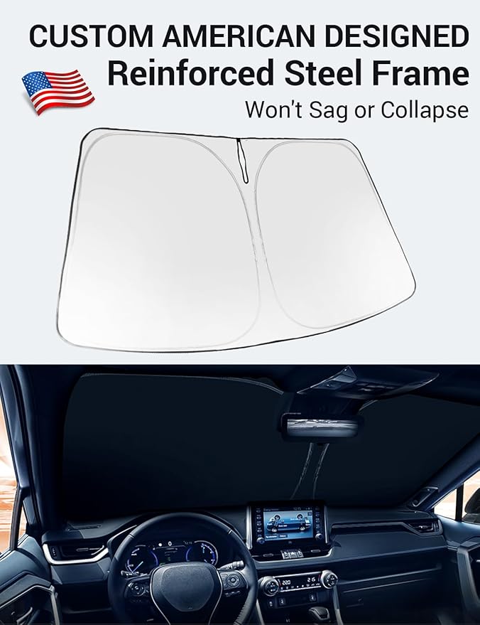 Proadsy Windshield Sun Shade for Yukon 2021-2026 Foldable Front Sunshade Protector Sun Visor Blocks UV Rays Keep Car Cooler Accessories