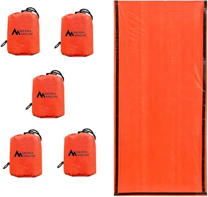 Sierra Madre Emergency Sleeping Bag – Ultralight, Waterproof Mylar Thermal Bivy Sack Tent for Hiking, Bug-Out Bags, Survival Kits