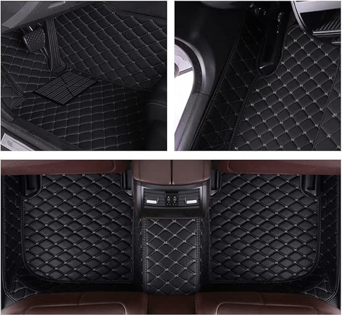 MELKEN Custom Fit Leather Car Floor Mats for 95% of Cars Full Coverage Floor Liners Car Mats (White)