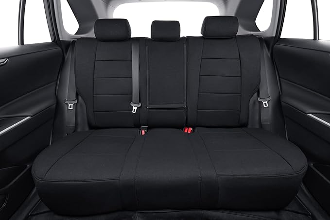 coverdream RAV4 Hybrid Seat Covers Custom Fit for 2019-2024 2025 Toyota RAV4 Hybrid (Not for XSE/SE/Plug-in Hybrid),Full Coverage,Airbag Compatible,Polyester Car Seat Protector(Full Set,Black)