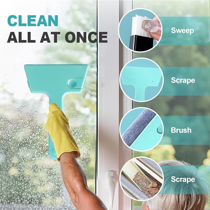 Magic Window Track Cleaner, 2024 Upgraded Window Groove Cleaning Brush Tools Set, Hand-held Window Track Cleaner Brushes Tools Set for Window lides Gaps Tile Lines Shutter Car Vents (Yellow 3PCS)