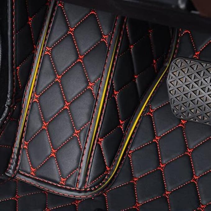 Custom Making Car Floor Mats Compatible with Audi BMW Mercedes-Benz Toyota Lexus Honda Infiniti Nissan Hyundai Kia All Models 2005-2026 (Striped Black and Black)