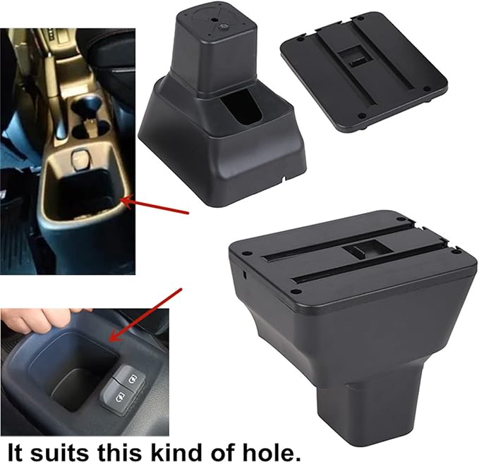 YJYWZH Double-Layer Armrest Box for Nissan Versa Almera 2020-2024 Car Center Storage Box Organizer Interior Hand Centre Consoles with 4 USB Port Cup Holder Black Accessories