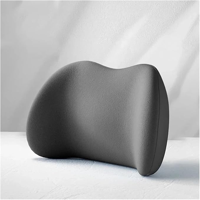 Memory Foam Car Neck Pillow - Soft fit for Seat Headrest & Lumbar Support Cushion(Grey Waist 1PC)