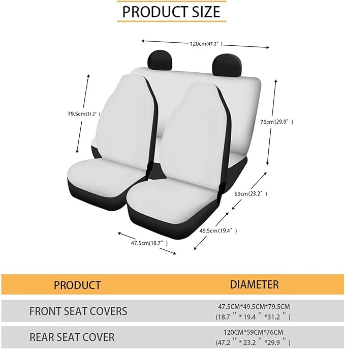 FKELYI Wolf Car Seat Covers Full Set for Men American Flag Non-Slip Seat Protector with Cup Coasters,Gear Shift Cover&Handbrake Cover, Steering Wheel Cover, Headrest Covers