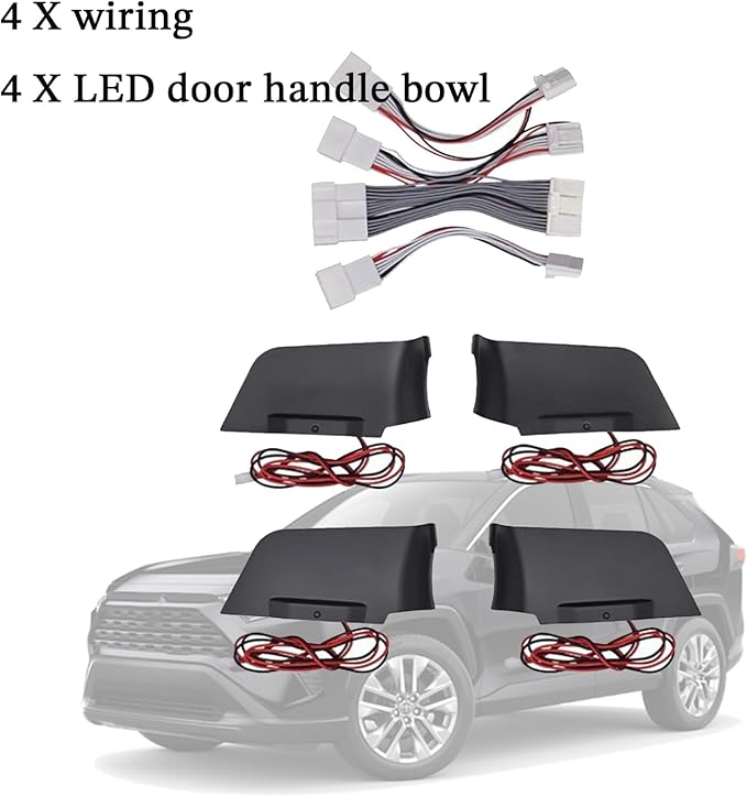 Door Bowl Light Fit for Toyota RAV4 2022 2023 2024 Inner Door Handle Accessories Bowl Shape LED Light Ambient Light Interior 4 pcs (Ice Blue)