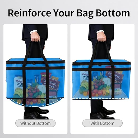 Bodaon Large 10-Pack Insulated Food Delivery Bag With Hard Bottom, XXXL Catering/Pizza Cooler Bags, Rideshare Delivery Bag, Thermal Cold/Hot Styrofoam Carrier for Travel/Shopping/Car