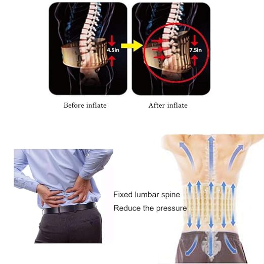 Decompression Back Belt Lumbar Traction Device for Lower Back Pain, Lower Back Brace Inflatable - One Size for 29-49 Waist