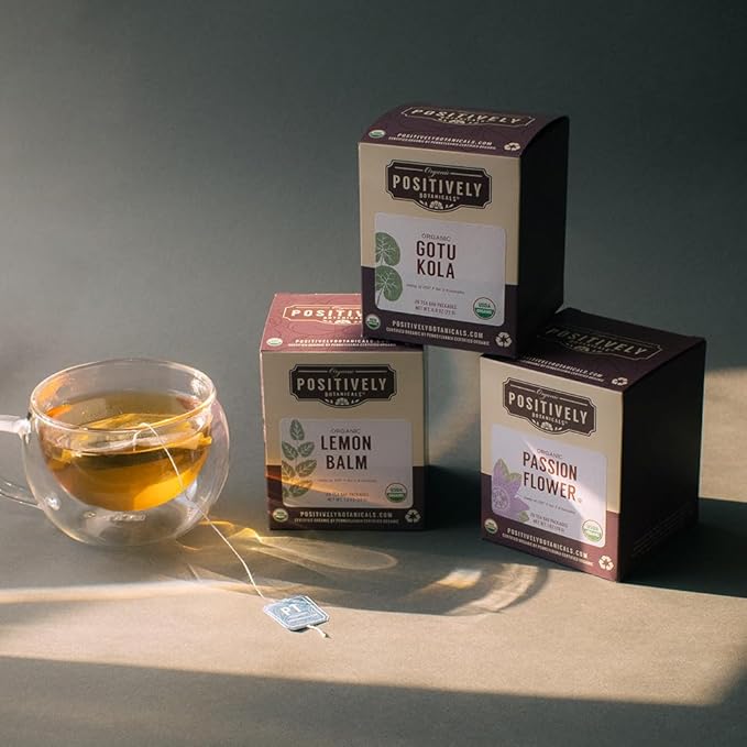 Organic Positively Botanicals Company, Passion Flower Herbal Tea Bags, 20 Count