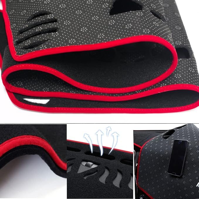 Dash Covers for Chevy-Silverado 2019-2022,Polyester Dashboard Covers mat,Car Dashboard Protecter Cover,Interior Dash Covers Pads,Red