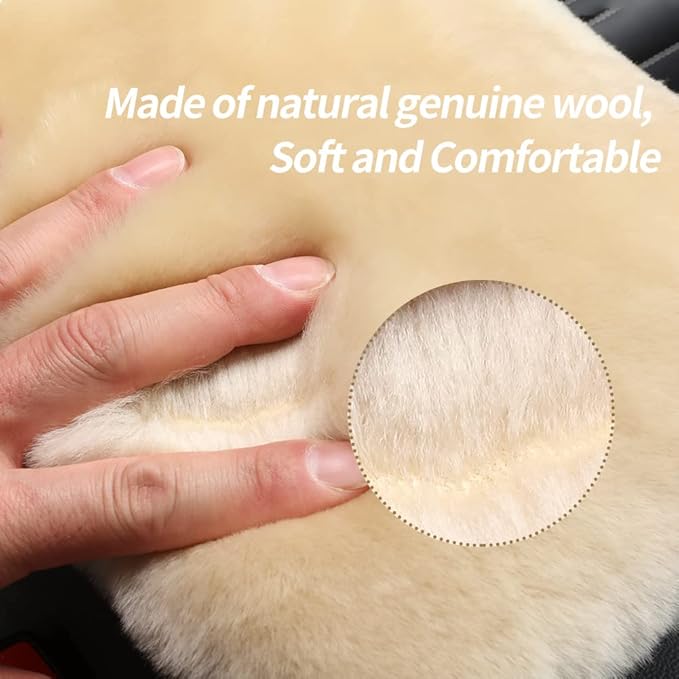 Sheepskin Armrest Cover Auto Center Armrest Cover Car Soft Console Pad, Fluffy Wool Auto Center Console Cover for Most Car Arm Rest Decoration Protector 7 x 13 Inch (Shearling, Pink)