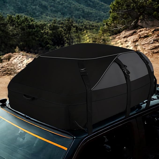 Roof Rack Luggage Bag, Car Rooftop Cargo Carrier Roof Bag Waterproof Vehicle Soft-Shell Roof Luggage, with Lacing Strap, Safety Hook (105 * 90 * 45cm)