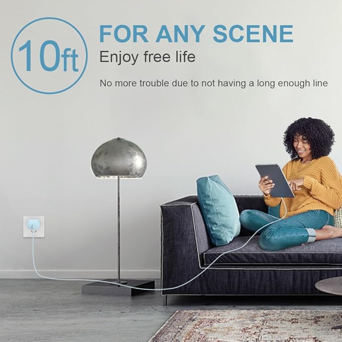 iPhone Charger Fast Charging 10FT iPhones 17 16 15 Charger 3 Pack Type C Chargers USB C Charger Compatible with iPhone Air 17/17 Plus/17 Pro/17 Pro Max/16/16 Plus/16 Pro/16 Pro Max/15 (Blue)
