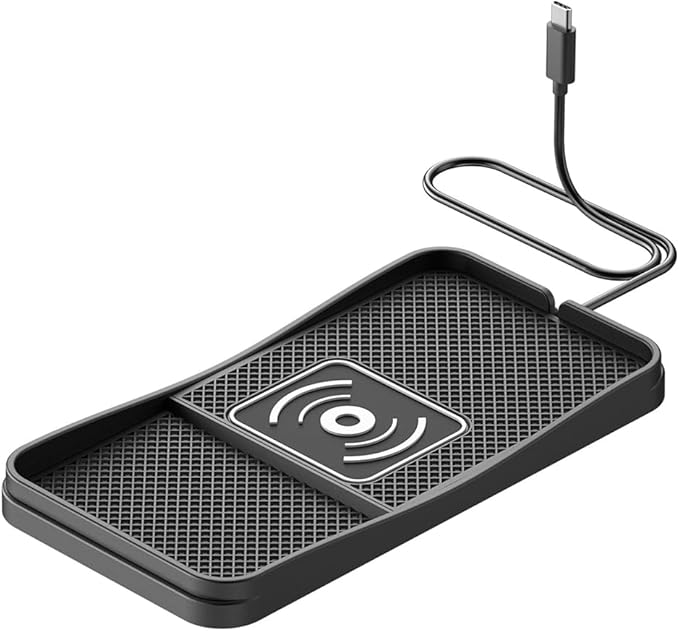 Car Wireless Charger Pad for Chevrolet Malibu 2000-2025, Type-C/USB 20W Fast Wireless Car Charger Pad Non-Slip Cordless Charging Mat,A-30cm Cable Type-C Plug