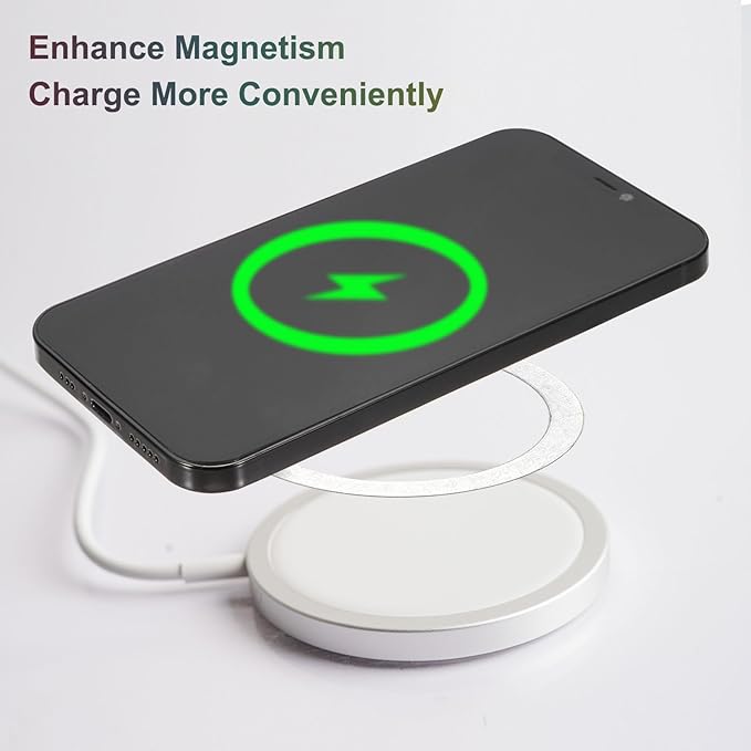 uxcell Magnetic Adapter Ring, 2Pcs Magnetic Sticker Ring ABS Universal Magnet Wireless Charging Conversion Kit for Mobile Phone Case Wireless Charger, Blue
