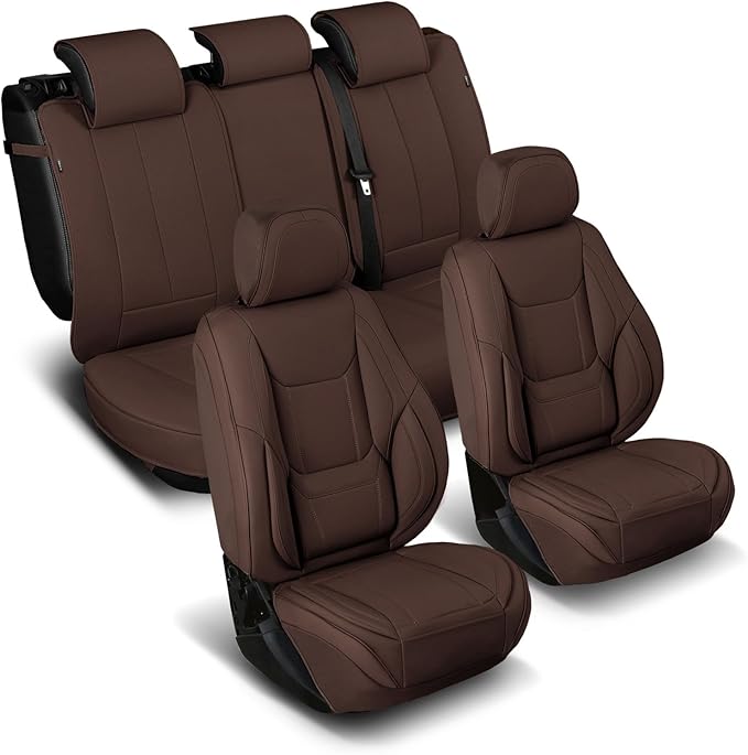 Coverland Custom Fit Car Seat Covers for SUV Compatible with [2022-2026 NX 350, 2022-2025 NX 450h+] Premium Waterproof Non-Slip Interior Seat Protector [Full Set Dark Brown - Size Chart X70]