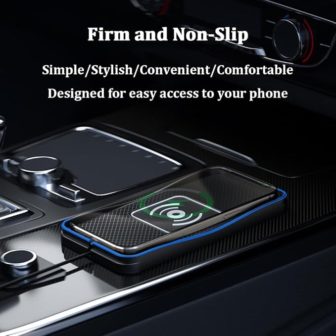 Wireless Car Charger Pad for Nissan Kicks 2018-2026, Type-C/USB 20W Car Wireless Charger Non-Slip Phone Charging Pad Car Accessories,B 30cm Cable USB Plug