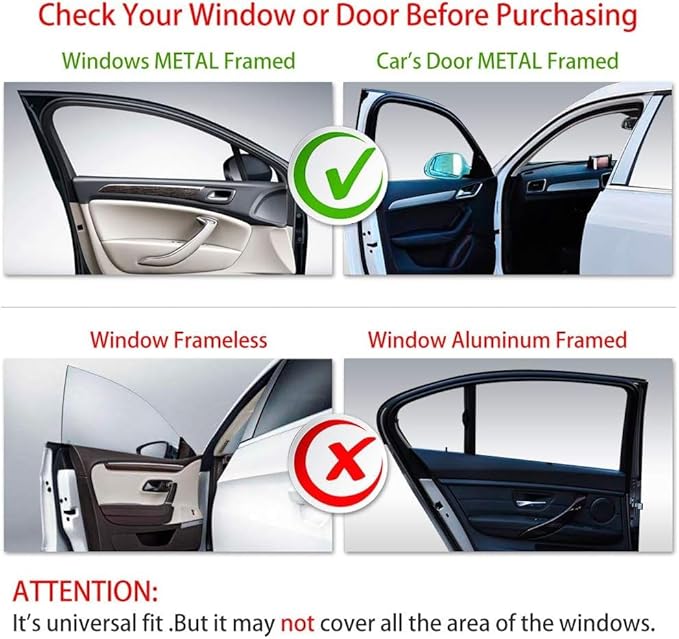 Aokway Magnetic Car Window Shades, Mesh Window Covers for Camping, UV Protection Car Curtains for Front & Rear Sunshade for car Window Baby, Universal Fit for Baby & Drivers (4Pcs)
