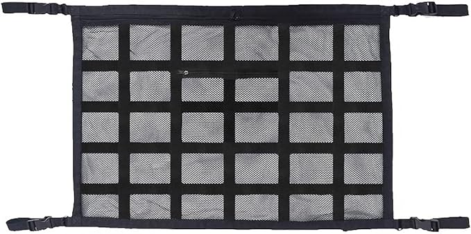 Car Ceiling Cargo Net Strong Load-Bearing Mesh Car Roof Storage Organizer Large Capacity Space Saving Car Ceiling Net Storage Bag Car Interior Accessories for SUV Truck Van