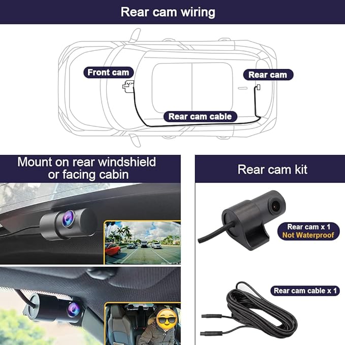 Fitcamx Front 2K+Rear 1080P Dash Cam Adapts for Chevy Equinox 2025 2026 Gas Powered (NOT EV Electric) HD2-1231, OEM Style, Dual HD Video, Loop Recording, WiFi & APP, G-Sensor, Easy to Set, 64GB Card