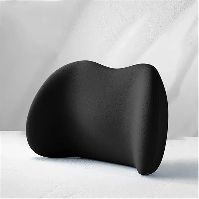 Memory Foam Car Neck Pillow - Soft fit for Seat Headrest & Lumbar Support Cushion(Black Waist 1PC)